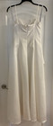 Alfred Angelo 10 Wedding Dress Ivory Satin Spaghetti Strap Ruched Simple Elegant