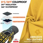 Vgo 1pair 32  f Lined Winter Waterproof Pig Leather Work Gloves  pa7756flwp-gra 