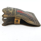 Antique 20s Etched enameled Brass Alphra Waist Co Nyc Advertising Binder Clip