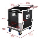 Proreck Rack Road Case 20 Inch Rackable With Slant Mixer Top  Casters  10u Space