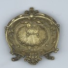Art Nouveau Antique Victorian Brass Coin Dish Green Man Motif Made In Italy