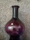 Vtg 22  Amythest Purple Empoli Glass Genie Bottle Decanter Triple Gourd Italy       