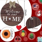 Interchangeable Seasonal Welcome Sign Front Door Decor Rustic Wood