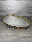 Vintage Large Vanity Tray Gold Filigree Ornate Hollywood Regency 21x14   