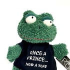 Russ Home Buddies Frog Prince Toad 5    Beanie Plush Green Black Shirt Tag Vintage