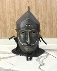 Medieval Norman Half Face Masked Viking Helmet - With Chain Mail Knight Battle