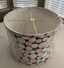 New  Drum Style Pink Blue White Polka Dot Lamp Shade 13    D  a X 10-1 4    Tall