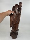 Antique Chinese Carved Rosewood Traveling Buddha Statue 27   h Qing-republic