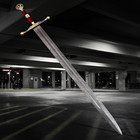 The Knights Templar   Crusader Viking- Custom Handmade - Damascus Steel Sword 