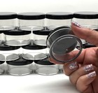 20 Pack 30ml Refillable Plastic Jars     Empty Cosmetic Containers Black Lid 3063