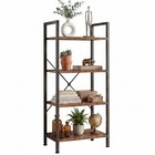 Bookshelf  4-tier Small Industrial Storage Shelf   Shelves  Metal Bookcase 