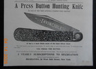 1905 Press Button Hunting Knife 4  Blade  Silver Steel Ad Ideal Mfg Co Ct