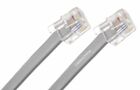 Rj12 6p6c Flat Modular 26awg Telephone Cross-wired Cable  Gray  multi-length 
