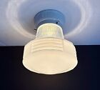 Antique 1920s 30s Art Deco Nouveau Victorian Glass Gatsby Ceiling Light Fixture