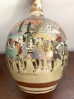 Japanese Satsuma Vase Meiji Era Hand Painted Porcelain Signed Figural Scene