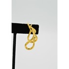 Vintage Statement Earrings Drop Chunky Yellow Gold Drop Metal Nos 1980s Bns