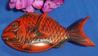 Fabulous Vintage antique Red Lacquer Zohiko Kamakura Bori Koi Fish Box bowl