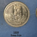 1958 Totem Pole  Canadian Silver Dollar Lot  9  1958-1966 5 Oz Silver
