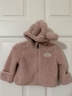 The North Face 0-3m Baby Pink Hooded Full Zip Fleece Jacket Bear