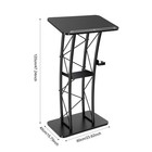 Curved Podium Stand Metal Black Pulpit Lectern For Speeches  Opening Ceremonies