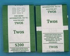 Lot Of 2 Two Dollar Bep Currency Straps Holds 100 Notes Empty Straps Only