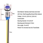 10pcs 6mm 110v-220vac Led Metal Indicator Light Waterproof Signal Lamp