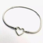 Authentic Pandora Moments Heart Closure Snake Chain Sterling Silver Bracelet