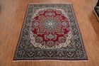 Floral Red Turkish Area Rug 10x13 Ft Machine-made Traditional Living Room Carpet