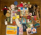 Vtg Junk Drawer Lot Belt Buckle Whistles Magnets Letter Opener Advertisement    