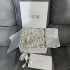 Christian Dior White Gold Gift Empty Box  pouch Card Envelope Tissue  Ribbon