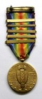 Vintage Ww I U s  Victory Medal With 5 Battle Bars Aisne-marne Oise-marne
