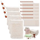 100 Pcs Natural Sisal Soap Exfoliating Bags  Drawstring Mesh Pouch For Bath   Sh