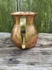 Vintage Hammered Copper Pitcher Brass Handle Patina Cottagecore French Country
