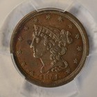 1851 Braided Hair Half Cent  Pcgs Au50