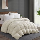 Cream Noise Free Oversized Down Feather Bed Blanket   King Queen Comforter Cozy