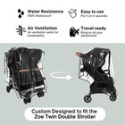 Rain Cover For Zoe Twin Double Stroller By Sasha s  Zipper Access  Maximum Co   