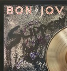 Bon Jovi  Framed Black Wood Reproduction Signature Gold Lp Display 