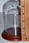Vintage Glass Dome Display Case - 5 In High - Wooden Base
