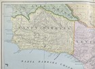 Antique 1893 Santa Barbara Ventura Los Angeles Orange Counties California Map