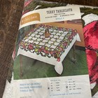 Vintage Style House New Old Stock Terry Tablecloth 52x90 Fruit Apple Pear 70s