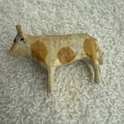 Lot Of 4 Antique German Erzgebirge Carved Wood Animals   People Miniature Toys