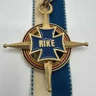Vtg 1976 German Hiking Medal Pin 7th Int Wandertage Irrebach Blue White Ribbon