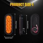 6 Inch Oval Amber   Red Set Led Trailer Tail Lights 4pcs W  Mounting Bracket