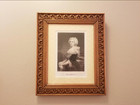 Antique Ornate Carved Wood Framed Print Of Marie Antoinette Portrait From 1873