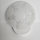 Vtg Glass Ceiling Light Shade Frosted And Pressed Floral Scroll 10 25 