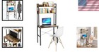 Computer Desk With Shelves  Brown Wood Top  31 5  Wide  Modern Style