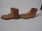 Vintage Victorian Leather Child s Childrens Button Up High Top Brown Tan Shoes