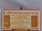 Antique 1930s Flavour Chicken Bones   Black Walnut Flakes Candy Advertising