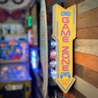 Game Zone Gamer Double Sided Led Sign W  Retro Vintage And Arrow Shaped Design