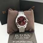 Bulova Men s Surveyor Red Dial Automatic Stainless Steel Watch 39mm 98b422